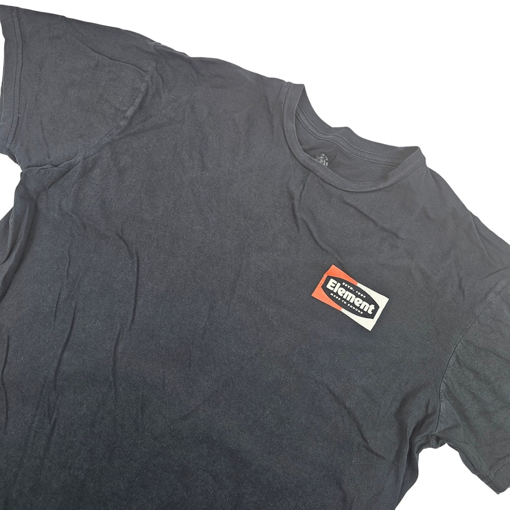 Element Mens Shirt XL Black Short Sleeve‎ Skateboard Logo Graphic Tee Minimalism